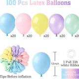 Pastel Latex Balloons Set of 100 12 Inch Macaron Color Party Decor Supplies