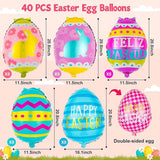 Easter Foil Balloons Set of 40 Happy Easter Egg Mylar Party Decor Supplies