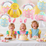 Happy Easter Balloons Set Bunny Egg Chick Colorful Party Decor Supplies