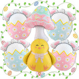 Happy Easter Balloons Set Bunny Egg Chick Colorful Party Decor Supplies