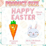Happy Easter Bunny Carrot Foil Balloon Party Decor Supplies