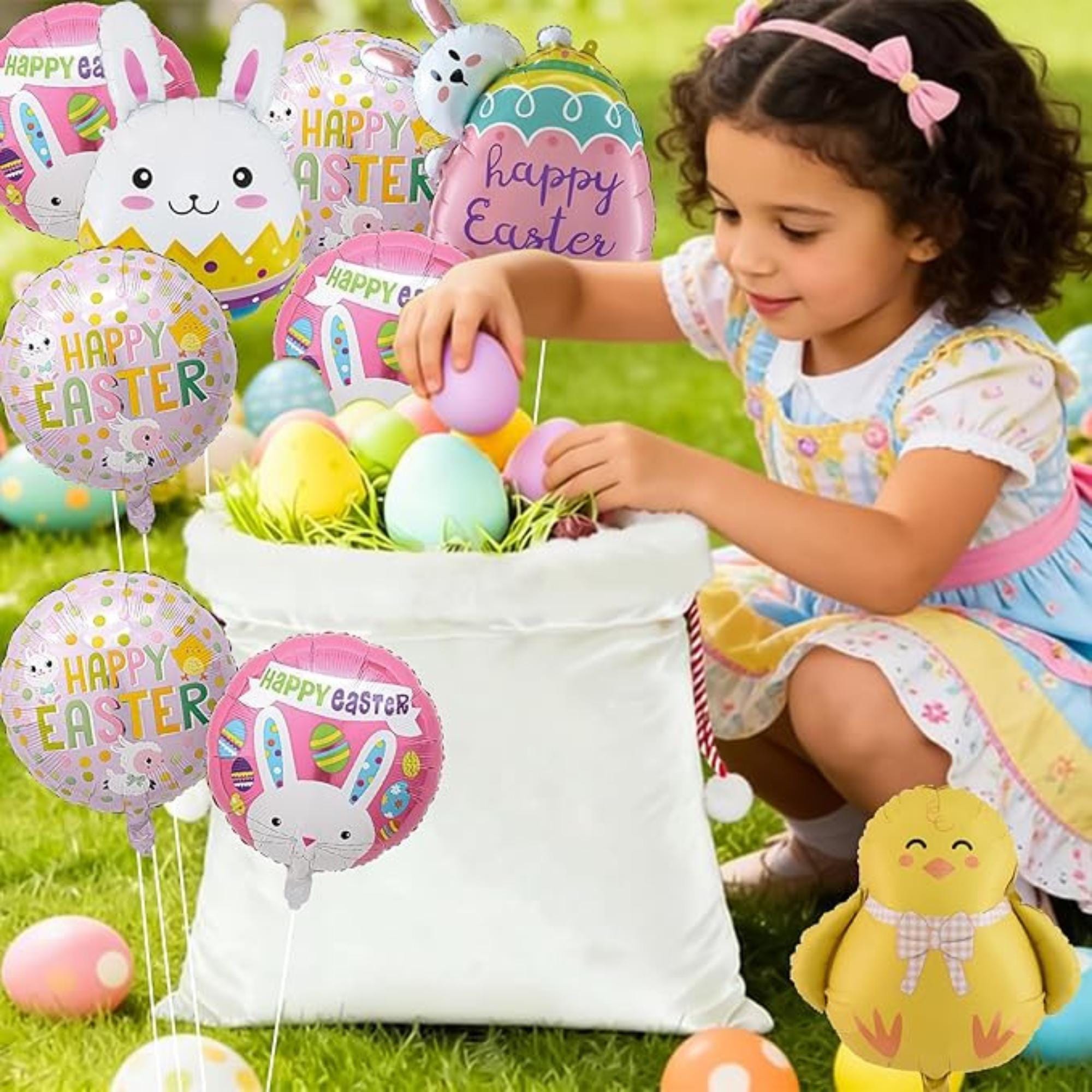 Easter Foil Balloons Set of 9 Bunny Chick Egg Animal Party Decor Supplies
