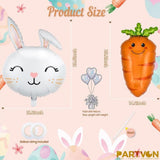 Easter Bunny Foil Balloons Set of 12 Rabbit Carrot Party Decor Supplies