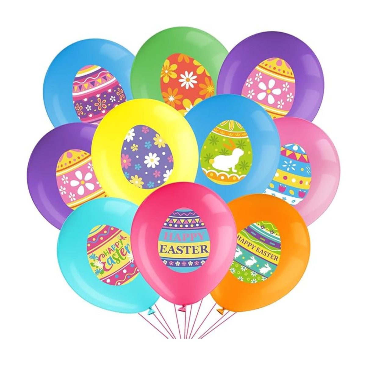 Easter Latex Balloons: Happy Easter Egg Print Party Decor Supplies