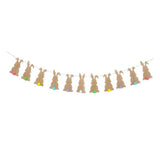 Easter Bunny Burlap Banner with Colorful Tails – Festive Party Garland