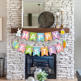 Happy Easter Banner Multicolor Bunny Egg Chick Carrot Flags Party Decor Suppli