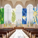 Set of 6 Easter Christian Banners: Scripture, Symbols, Sanctuary Decor