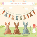 Handmade Felt Bunny Carrot Garland: Rustic Farmhouse Easter Spring Decoration
