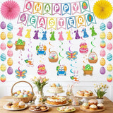 Easter Decorations Set 55 PCS Happy Easter Banner Hanging Party Decor Supplies