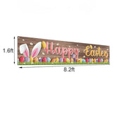 Happy Easter Banner for Fence Bunny Egg Spring Home Classroom Office Party Decor Supplies