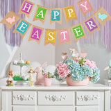 Burlap Easter Banner with Bunnies – Pre-Strung Garland for Spring Party Decorations
