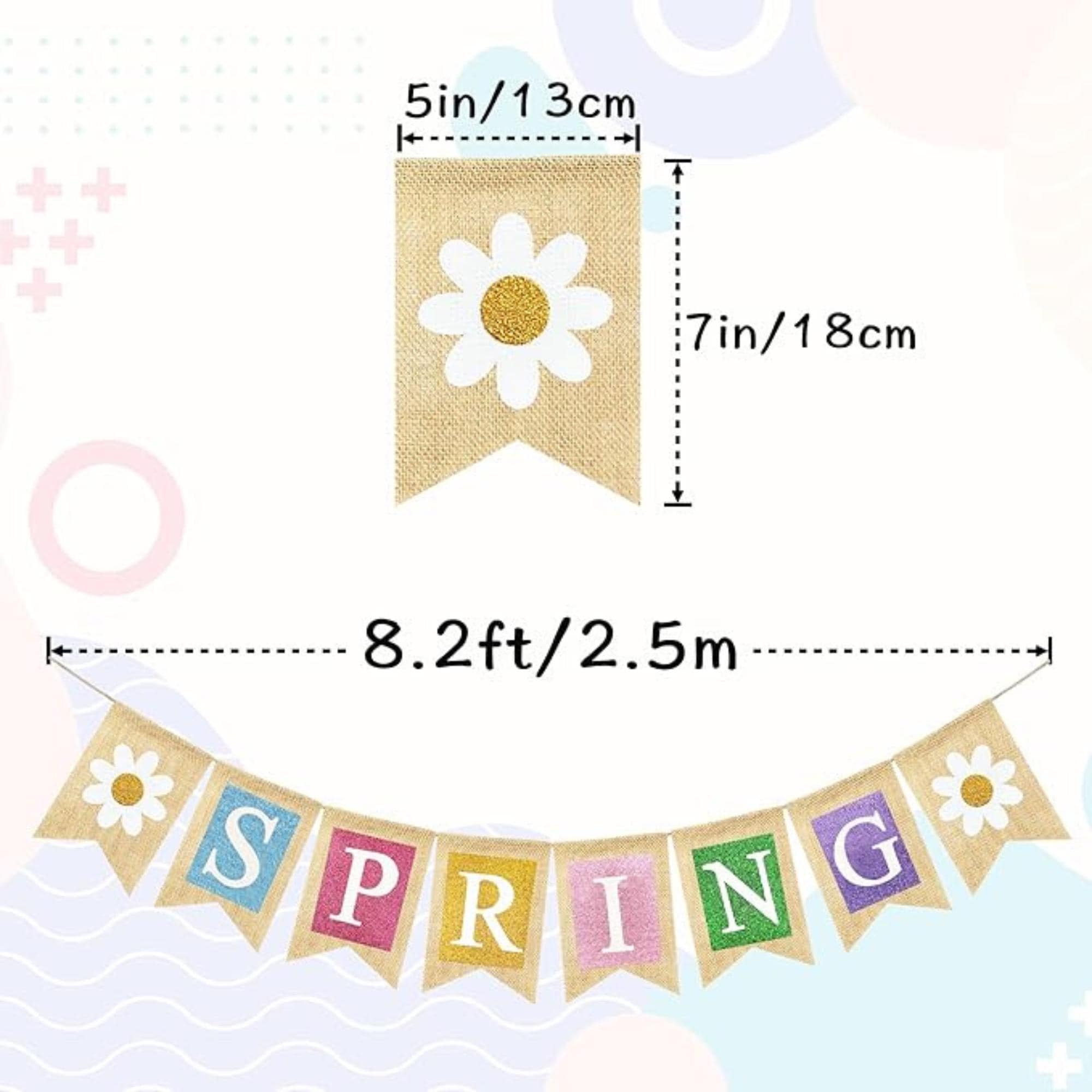 Spring Burlap Banner Welcome Seasonal Bunting Garland Mantle Fireplace Indoor Outdoor Party Decor Supplies