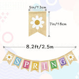 Spring Burlap Banner Welcome Seasonal Bunting Garland Mantle Fireplace Indoor Outdoor Party Decor Supplies