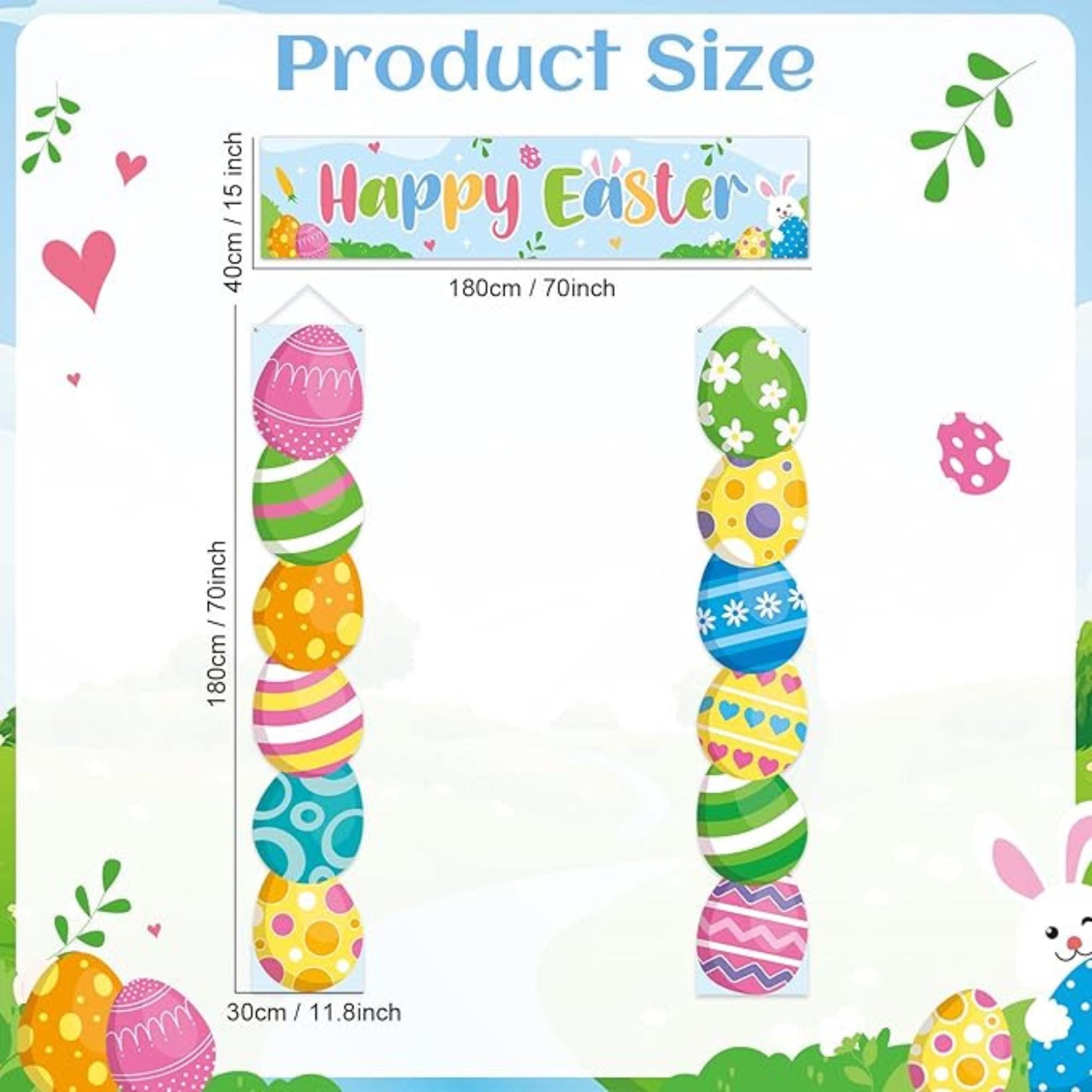 Happy Easter Egg Door Banners: Spring Porch Party Decor Supplies