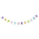 Happy Easter Felt Bunny Garland Banner White Mantel Wall Indoor Party Decor Supplies