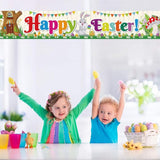 Happy Easter Fabric Banner: Bunnies, Eggs, Lawn Sign Backdrop