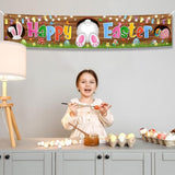 Happy Easter Yard Sign Banner Bunny Spring Outdoor Party Decor Supplies