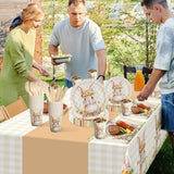 Easter Bunny Themed Disposable Tableware Set for 25 Guests