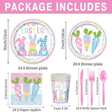 Easter Bunny Carrot Paper Plates and Napkins Set for 24 Guests