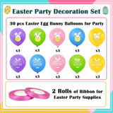 Easter Balloons Set of 30 Bunny Rabbit Pink Yellow Purple Party Decor for Kids