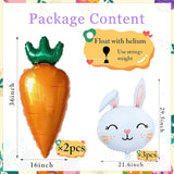 Easter Bunny Balloons Set of 5 Rabbit Head Carrot Foil Mylar Party Decor Supplies