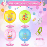 Happy Easter Balloons Set of 32 12 Inch Latex Party Decor with Ribbon Supplies