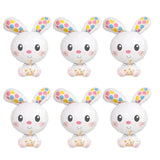Easter Bunny Balloons Set of 6 Jumbo 28 Inch Spotted Rabbit Foil Party Decor