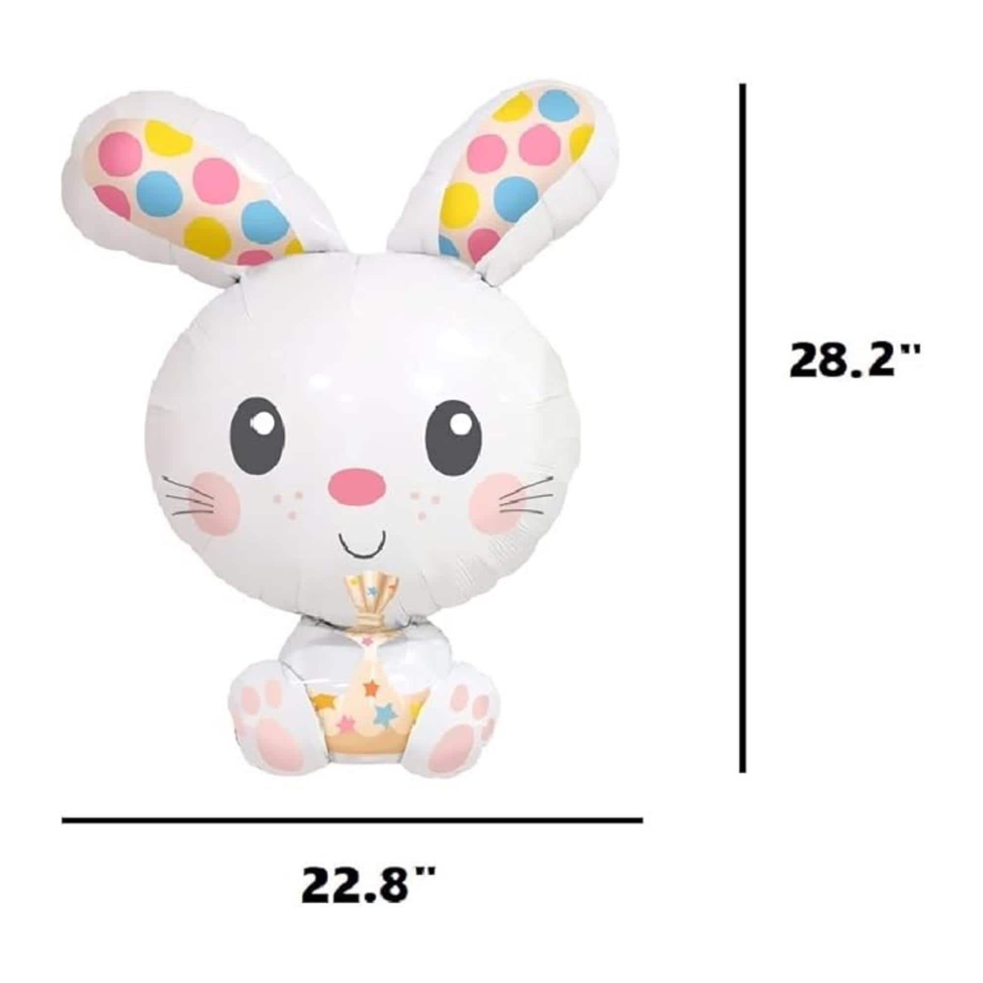 Easter Bunny Balloons Set of 6 Jumbo 28 Inch Spotted Rabbit Foil Party Decor