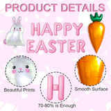 Pink Easter Balloons Set of 15 Bunny Rabbit Carrot Foil Party Decor Supplies