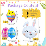 Easter Bunny Balloons Set Rabbit Chick Egg Foil Party Decor for Kids Baby Shower