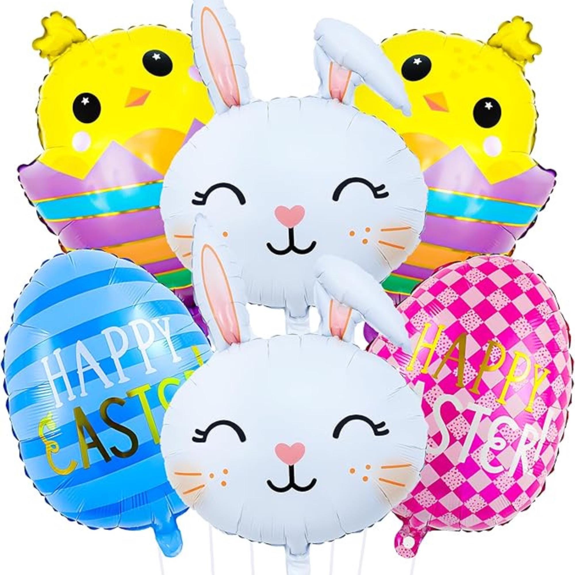 Easter Bunny Balloons Set Rabbit Chick Egg Foil Party Decor for Kids Baby Shower