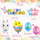 Happy Easter Balloons Bunny Egg Foil Mylar Party Decor for Indoor Outdoor