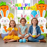 Easter Balloons Set Large Bunny Carrot Foil Party Decor Supplies for Events