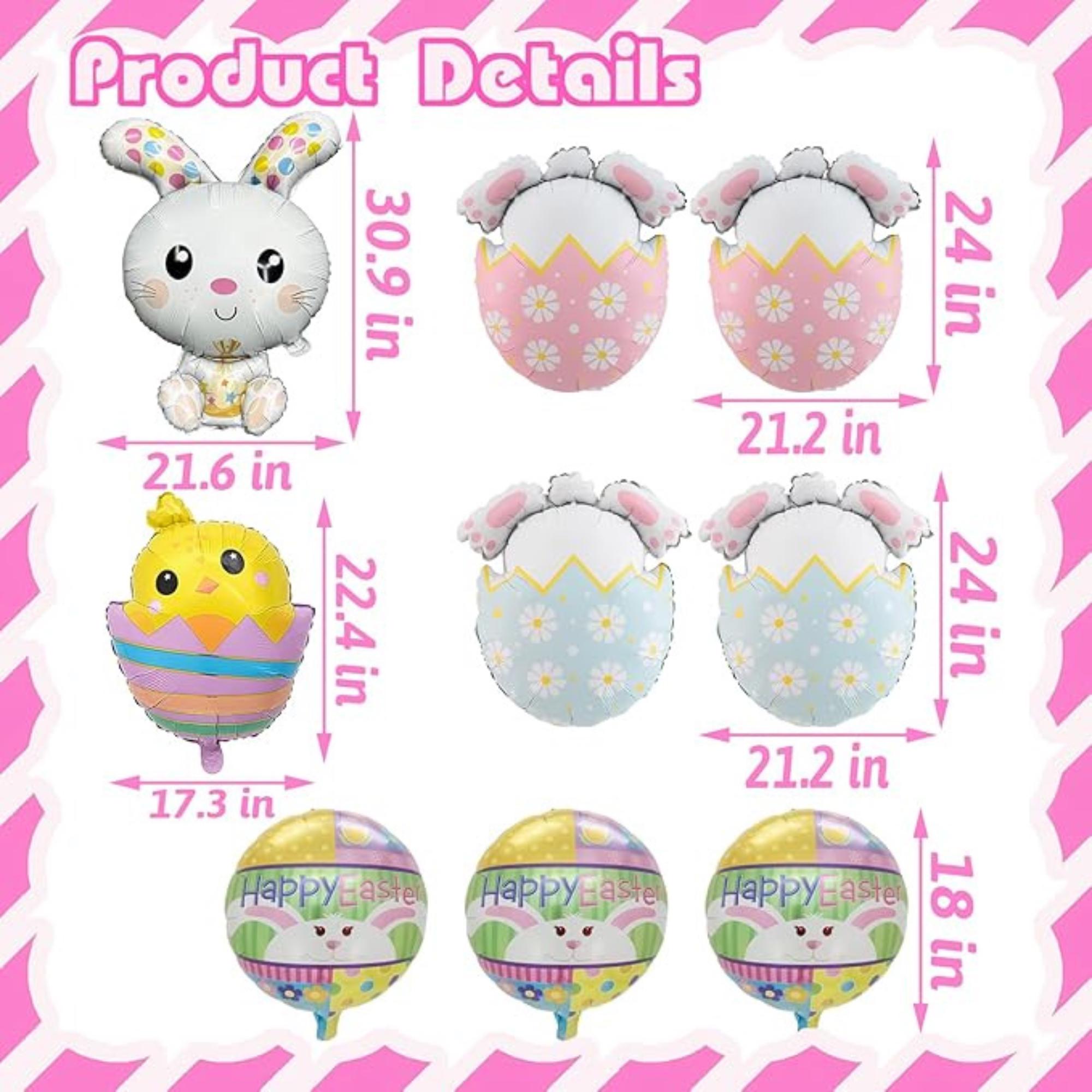 Easter Balloons Set of 9 Bunny Chick Egg Foil Party Decor Supplies