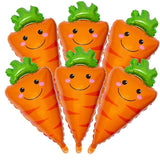 Easter Carrot Balloons Set of 6 Foil Party Decor Supplies for Baby Shower