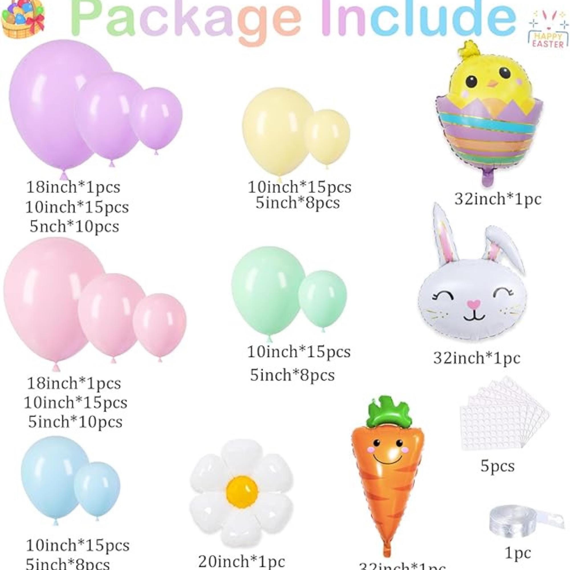 Easter Balloon Arch Kit Pastel Bunny Carrot Chick Daisy Party Decor Supplies