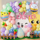Easter Balloon Arch Kit 126 PCS Pastel Rainbow Bunny Egg Party Decor Supplies