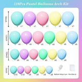 Pastel Balloon Arch Kit 129 PCS Macaron Latex Garland Party Decor Supplies