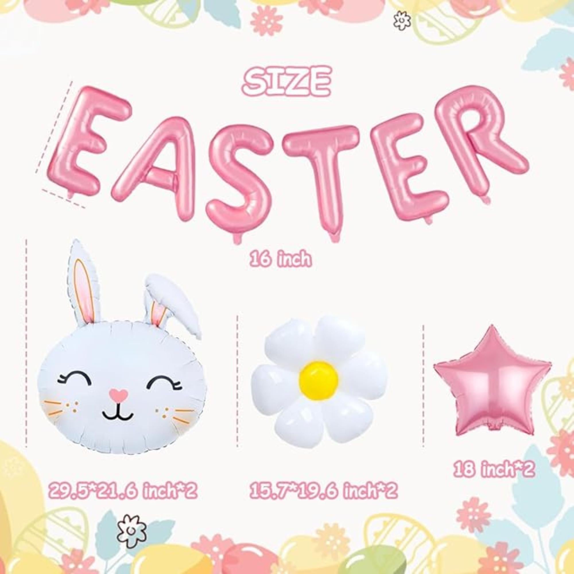 Easter Balloon Letters Bunny Star Foil Party Decor Supplies for Indoor Outdoor