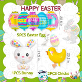Happy Easter Balloons Set of 8 Rabbit Egg Foil Party Decor Supplies