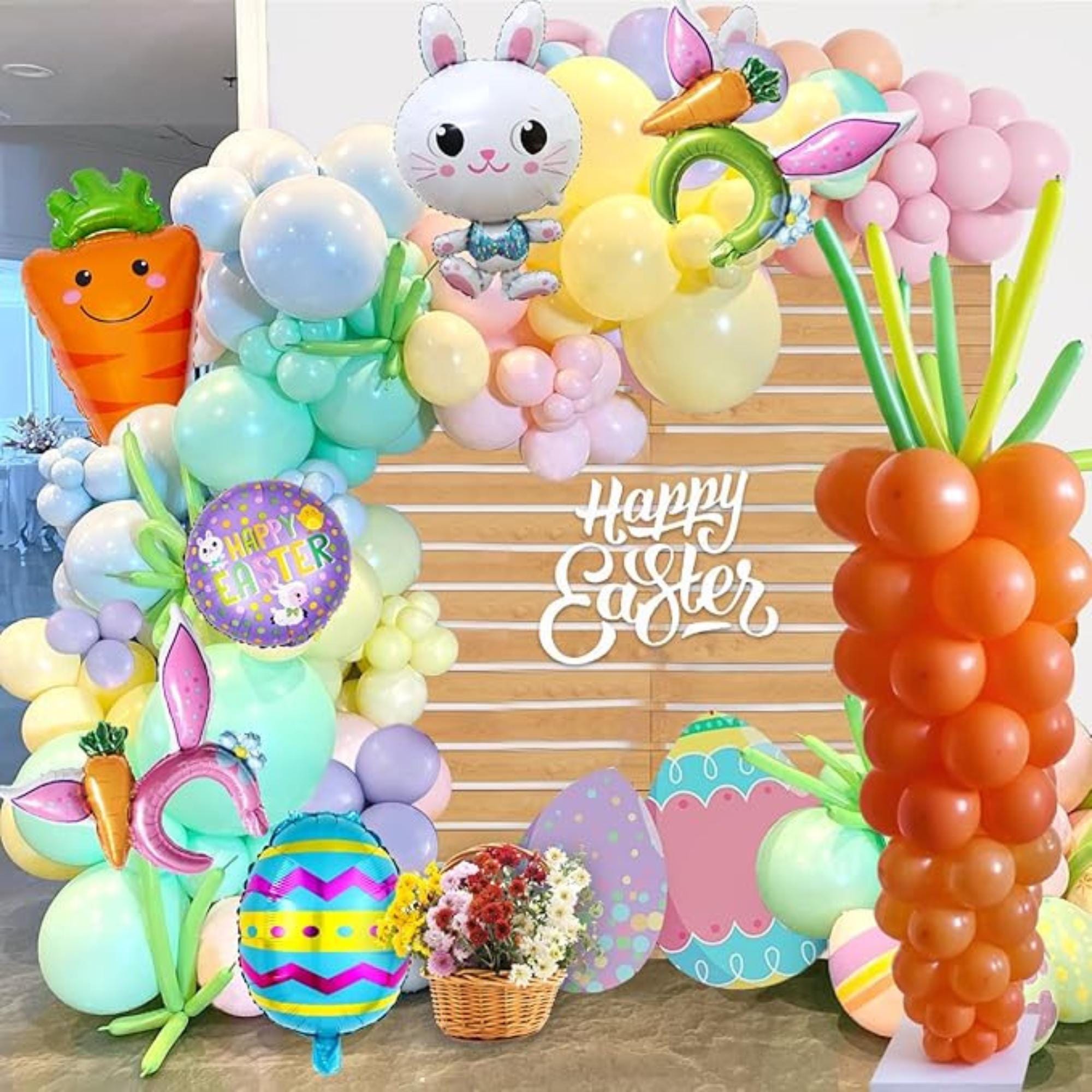 Happy Easter Balloon Garland Arch Kit 171 PCS Bunny Carrot Egg Party Decor