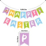 Happy Easter Banner Garland Pre-Strung Bunny Egg Paper Party Decor Supplies