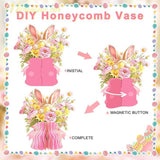 Easter Honeycomb Centerpieces Set of 4 Vase Shape Bunny Floral 3D Table Decor Supplies