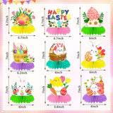 Happy Easter Honeycomb Decorations Set 3D Bunny Egg Table Centerpiece Party Decor Supplies