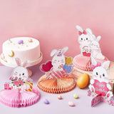 Easter Bunny Honeycomb Centerpieces: 10pc Rabbit Table Decor Supplies