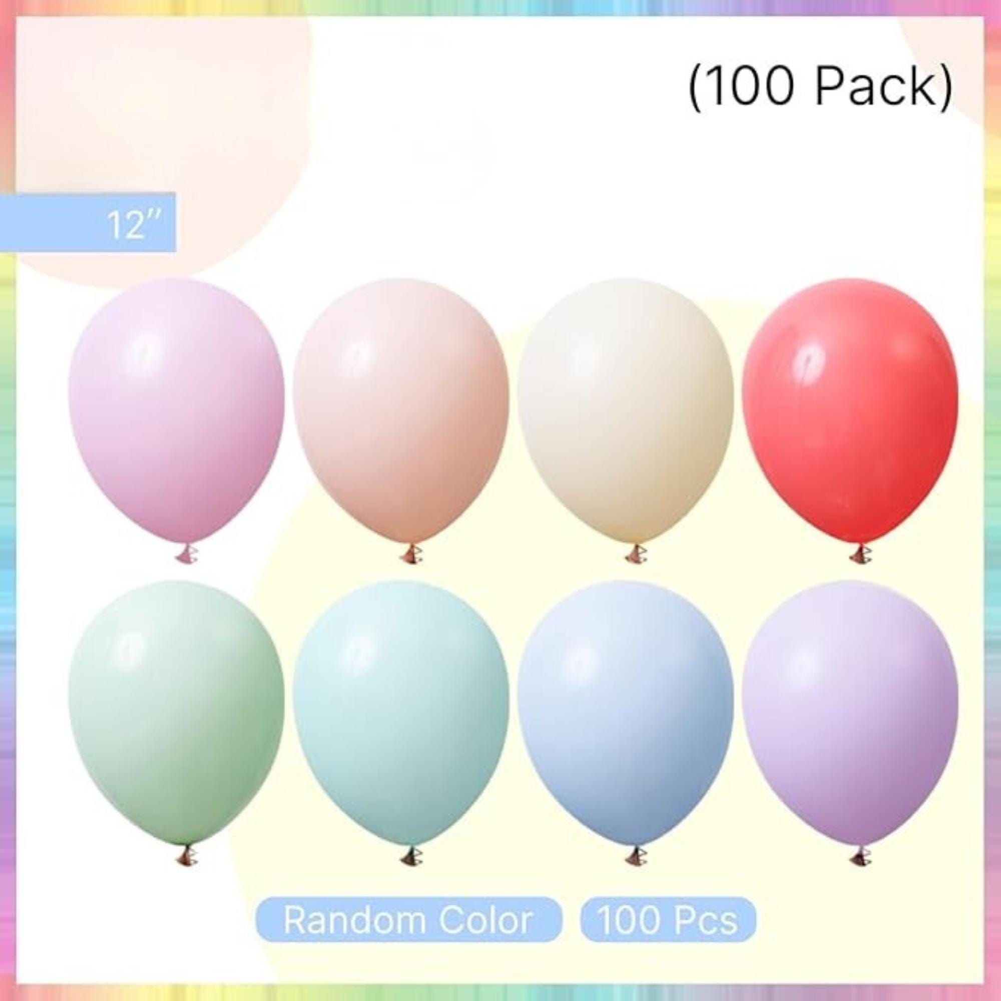 Pastel Latex Balloons Set of 100 12 Inch Rainbow Party Decor Supplies