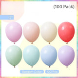 Pastel Latex Balloons Set of 100 12 Inch Rainbow Party Decor Supplies