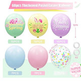 Pastel Easter Balloons Set: Happy Easter, Welcome Spring, Blessings (68 Count)