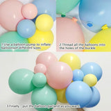 Pastel Balloon Arch Kit Double Stuffed Multicolor Latex Party Decor Supplies