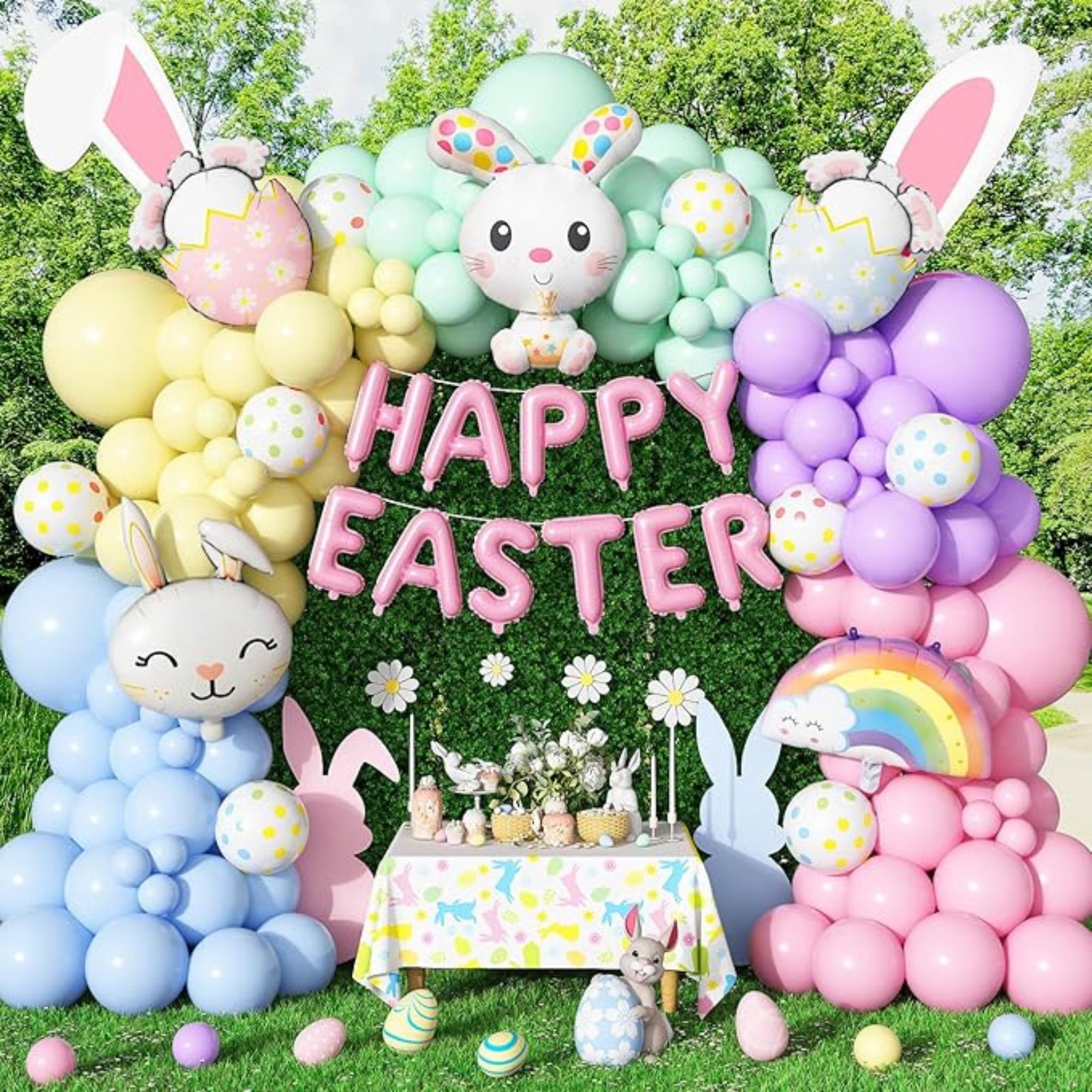 Easter Balloon Arch Kit 151 PCS Pastel Bunny Happy Easter Party Decor Supplies